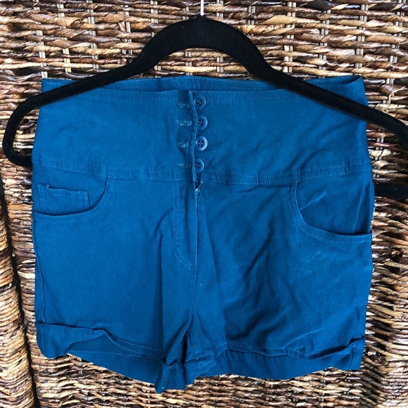 BLUE high-waisted shorts - Picture 2 of 6